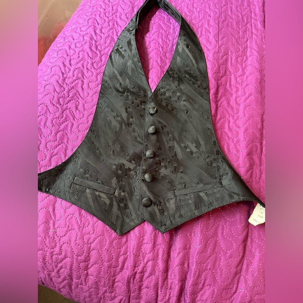 Boys Bracci Tux beautiful black vest Small adjustable at neck and back